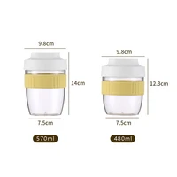 Breakfast Oatmeal Cereal Cup Portable Nut Yogurt Salad Cup with Spoon Overnight Oats Container for Students Adults Bento Box 2