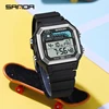 2024 SANDA 6196 Electronic Watch Multi functional Night Glow Waterproof Sports Men's Lightweight Square Classic Student Watch 2