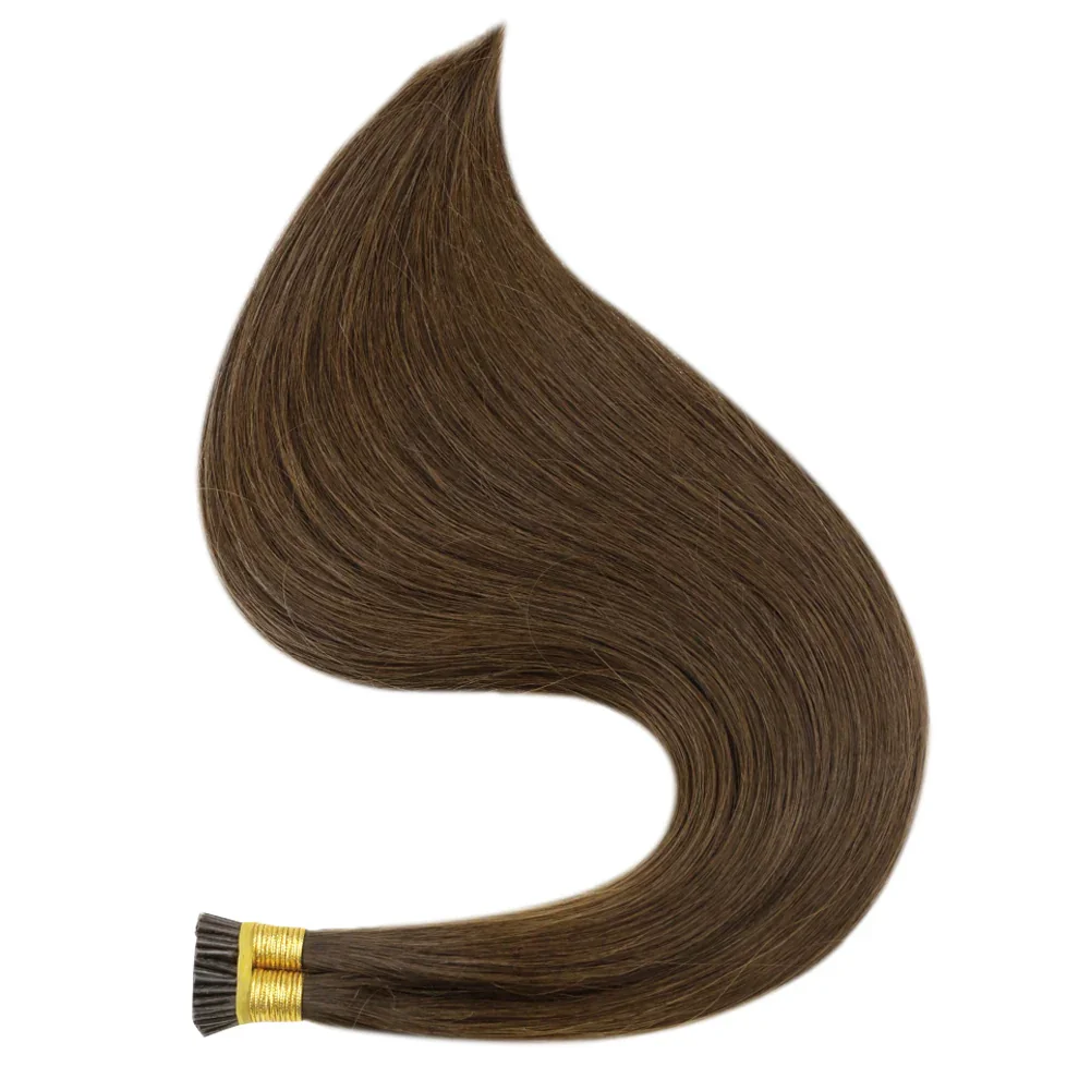 LaaVoo Remy I Tips Human Hair Extension 100% Real Straight Natural Human Hiar Keratin Fusion 16-22inch 40g I Tip Hair Extensions