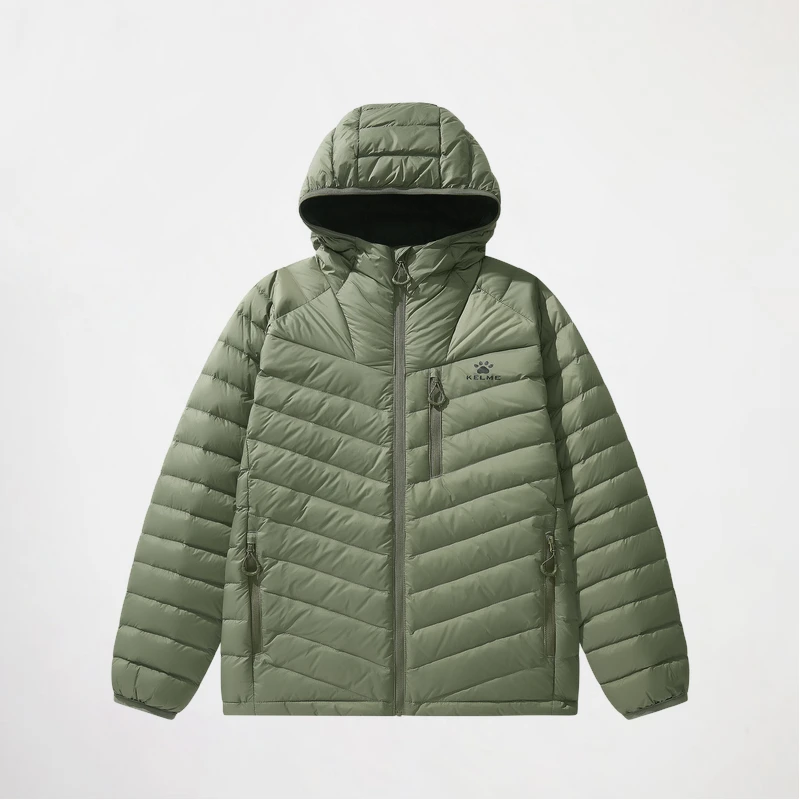 Kelme Outdoor Lightweight Down Jacket Men's Winter New Hooded Warm Pork Rib Windproof Mountaineering Jacket 6