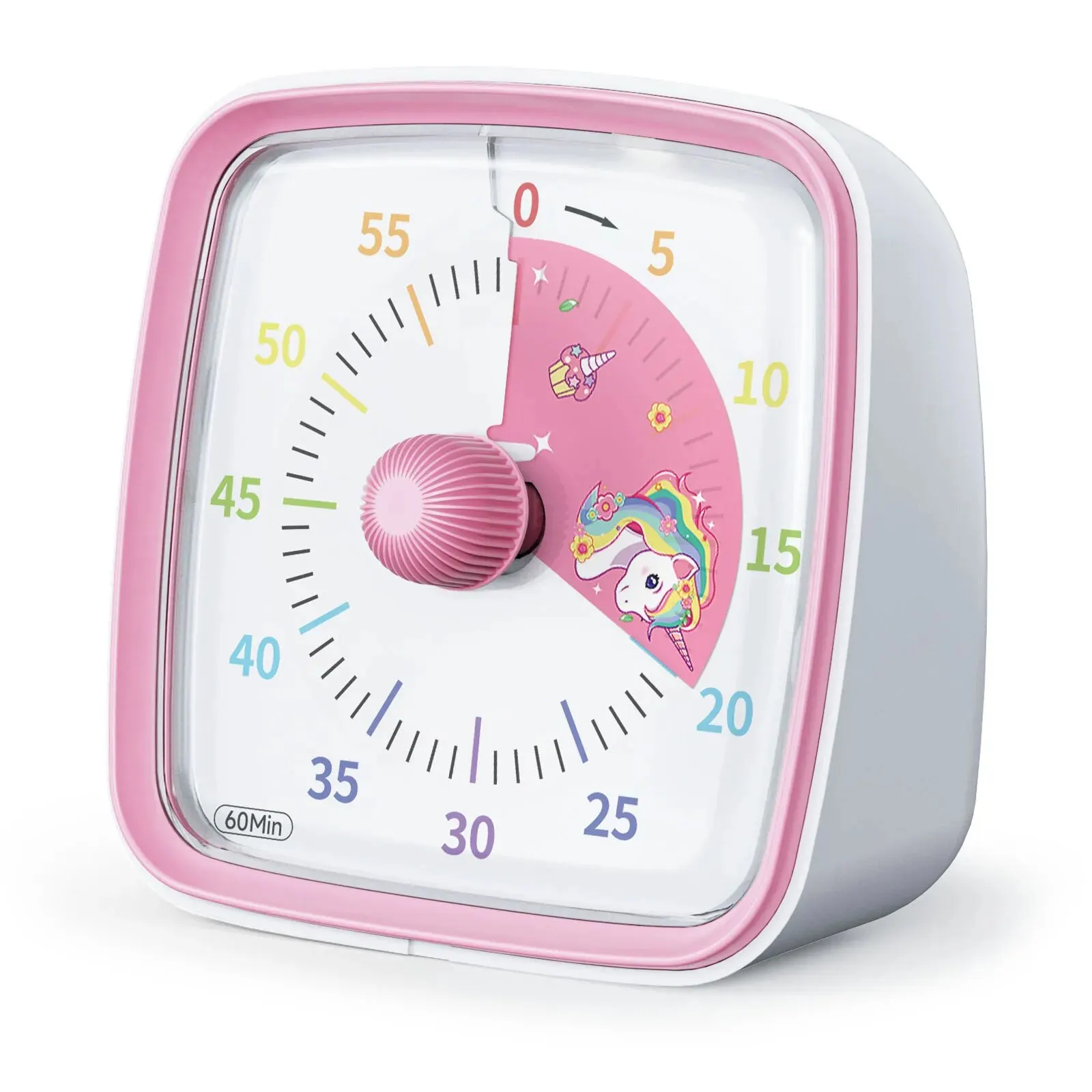 Timer visivo Yunbaoit con luce notturna, Timer per il conto alla rovescia da 60 minuti per bambini e adulti, Timer per aula silenziosa per casa, scuola