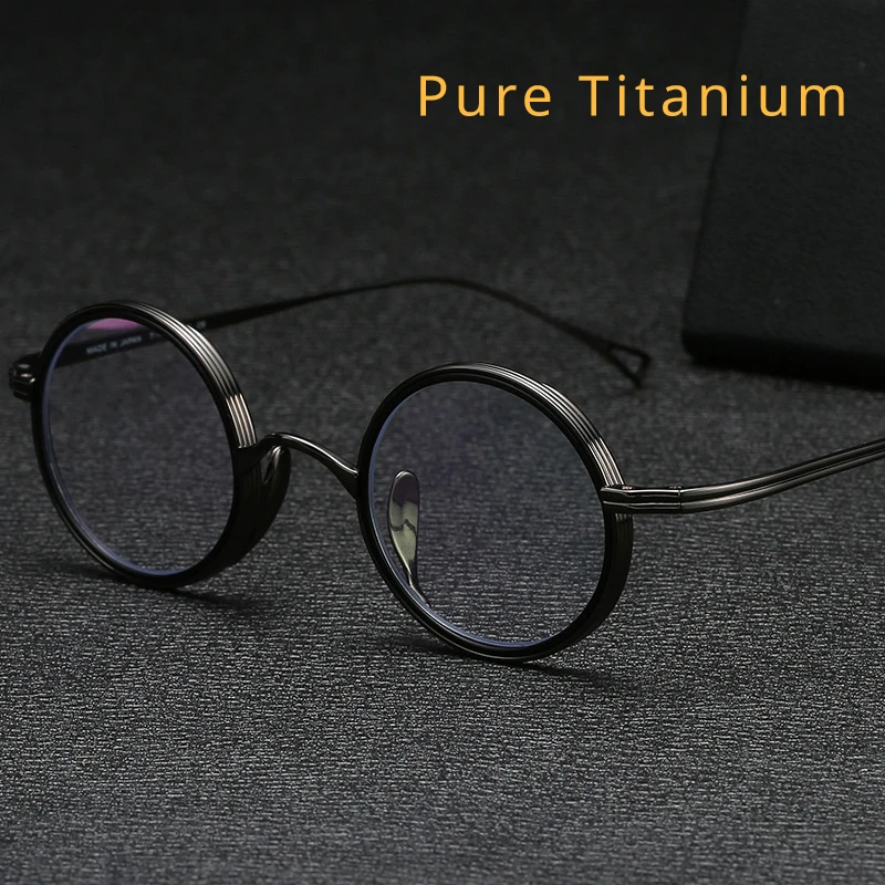 

Japanese Pure Titanium Eyeglasses Frame Fashion Designer Handmade Retro Men And Women Myopia Prescription Vintage Glasses Frame