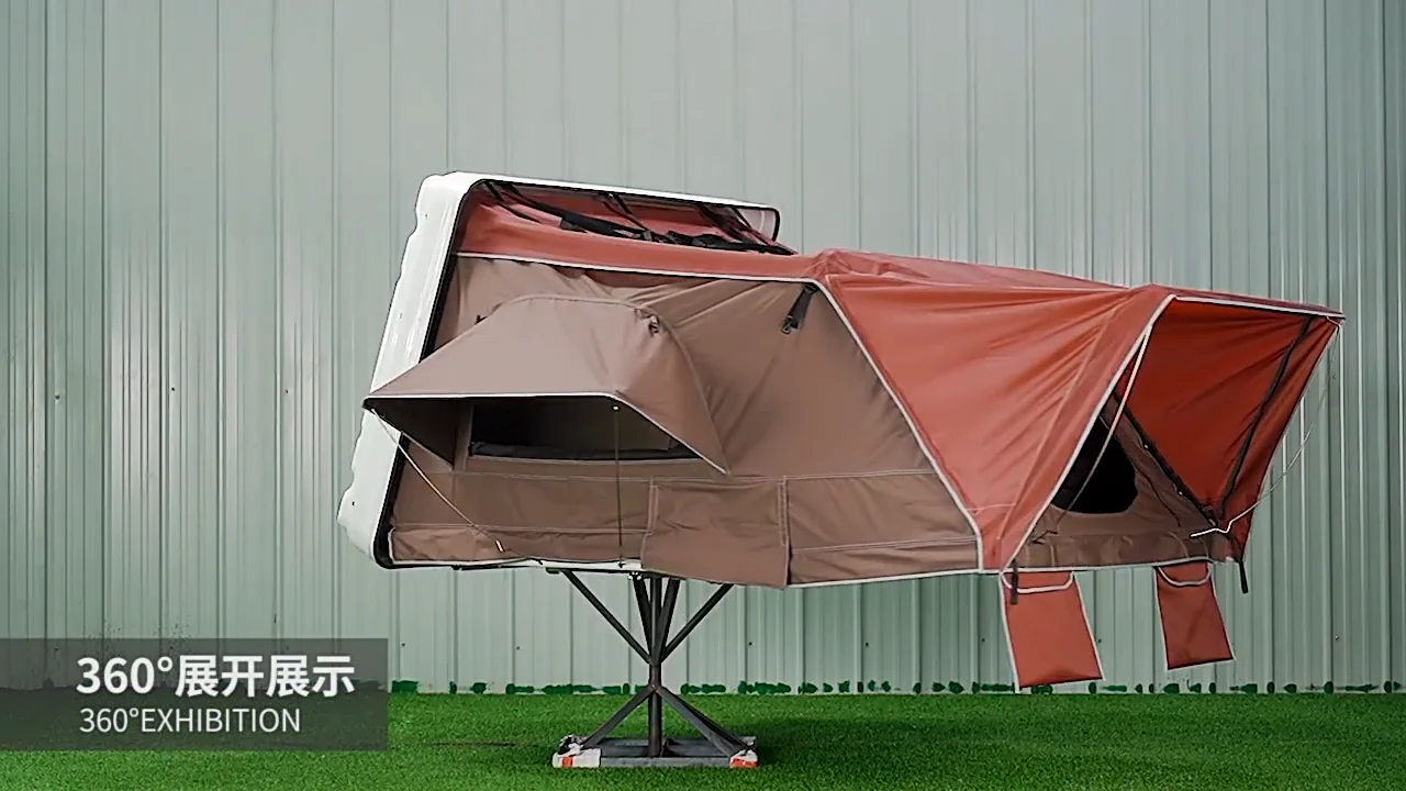 

High quality popular inverted triangle shape ABS hard shell customized folding overland camping car roof top tent