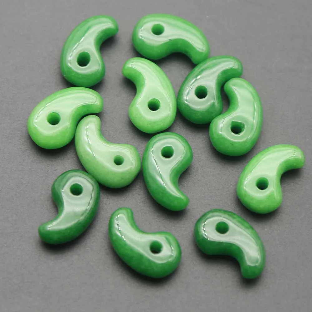 Natural Stone Malai jade Magatama Comma Necklace Pendants Earrings Fine Jewelry Gifts Accessories Wholesale 12Pcs Free Shipping