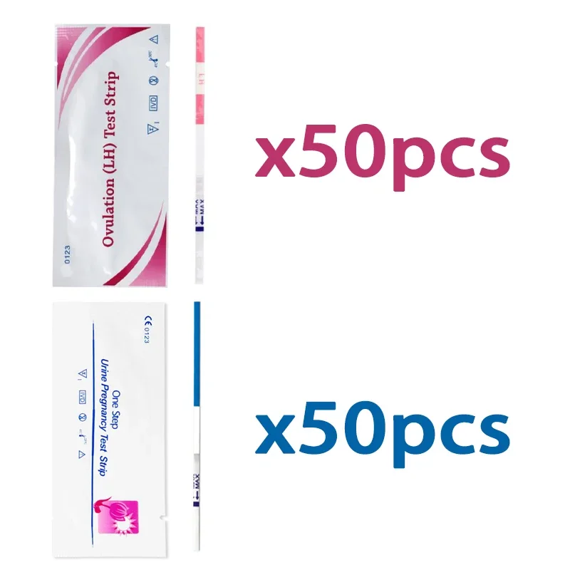 Pregnancy Test Strips 100 Pcs 50 LH Ovulation + 50 HCG