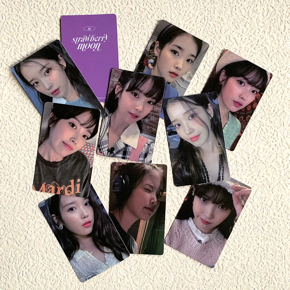 

Kpop Idol 10pcs/set Lomo Cards IU Strawberry Moon Photocards Photo Card Postcard for Fans Collection