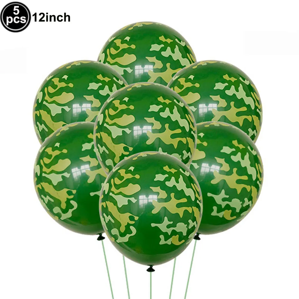 Military-Themed Camouflage Balloon Decorations for Boys' Birthday Party Supplies