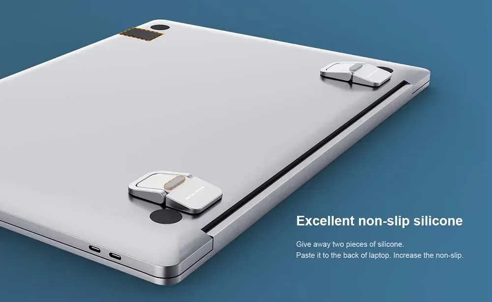 NILLKIN 접이식 노트북 범용 휴대용 스탠드, 조절 가능한 아연 합금 태블릿 스탠드, 노트북 태블릿 방열용, 세트당 2 개