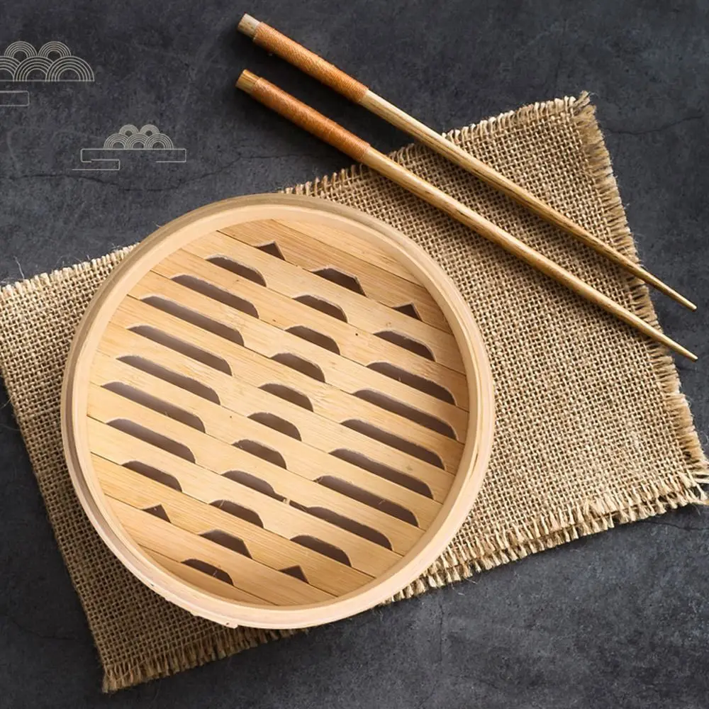 Chinese Steamer Bamboo Steamer Dimsum Cooking with Lid Dumpling Steamers Vegetable Snack for Cooking Bao Buns Basket steamer basket