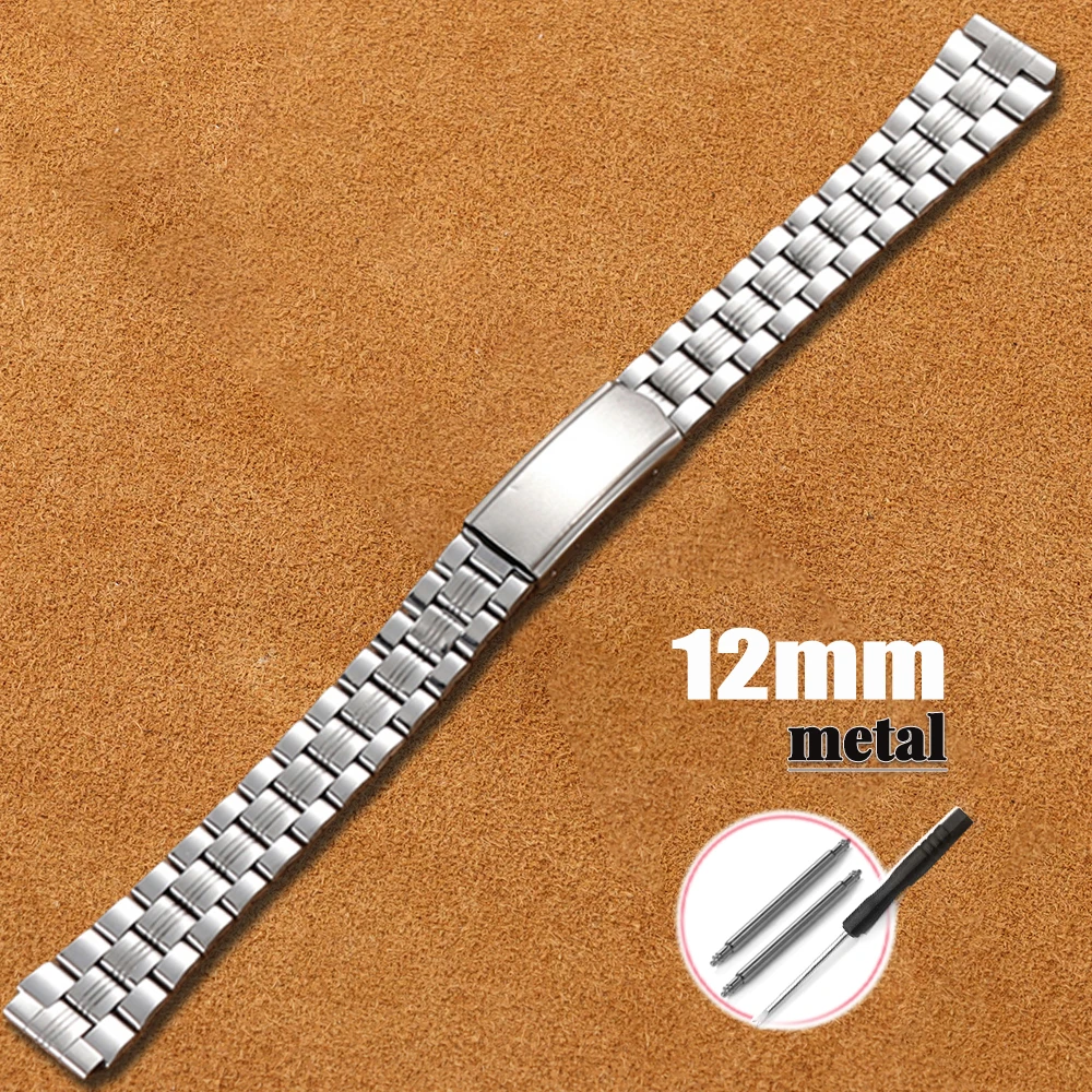 Elegant Silver Universal Steel Watch Band - Premium Metal Bracelet Replacement Wristband