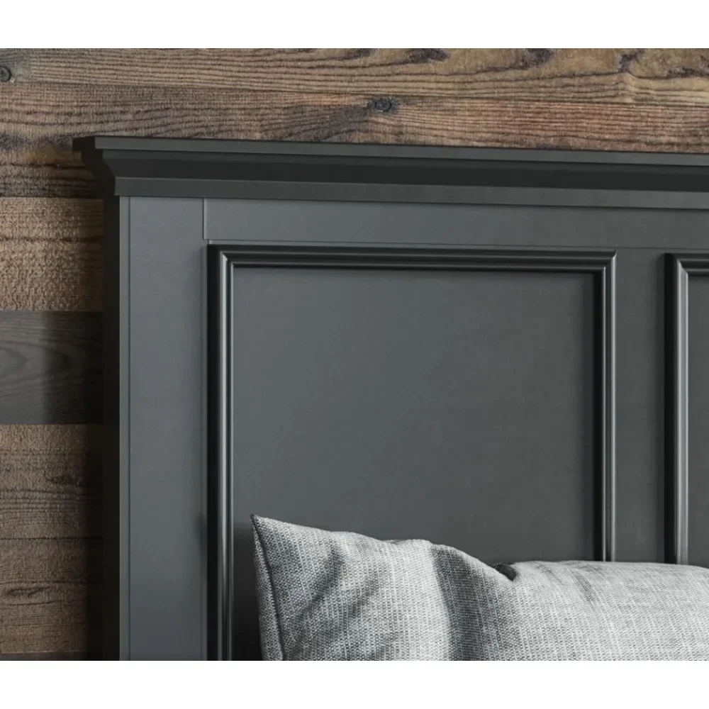 Home Styles Bedford Black Queen Headboard With Raised Panels Double Bed Headboard Wall Panel Picture Frame Moldings Headboards 6