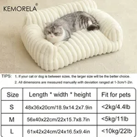KEMORELA – canapé-lit rayé pour chat, 1 pièce, lit pour animaux de compagnie en Polyester doux, respirant pour toutes les saisons, adapté au couchage des chats de petite à moyenne taille 6
