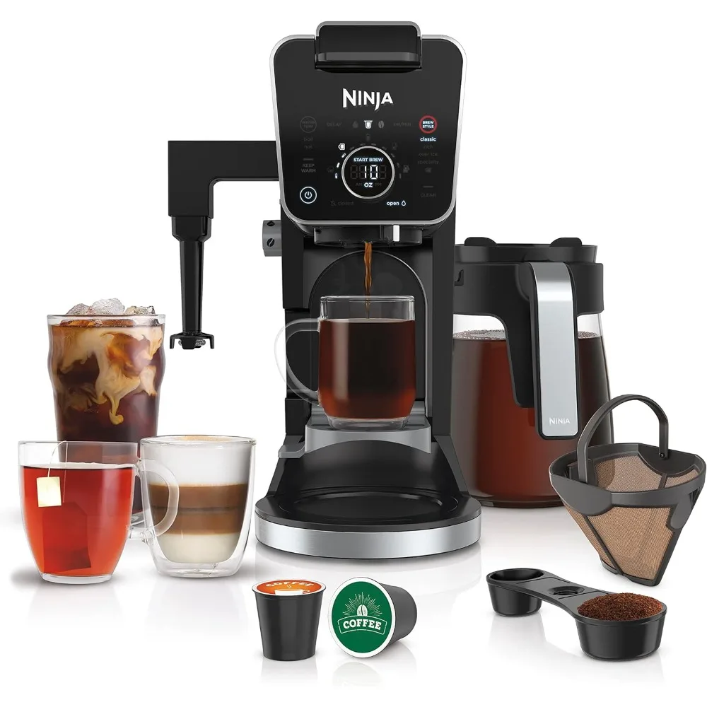 

Specialty Coffee System, Single Serving, Compatible with K-Cups and 12-cup Drip Coffee Maker with Permanent Filter Black