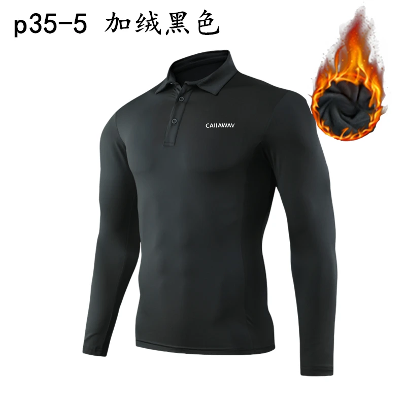 CAIIAWAV Golf Long Sleeve Golf Men's Golf Clothing Golf POLO Shirt Quick Dry Elastic Autumn Winter Golf Top Clothing