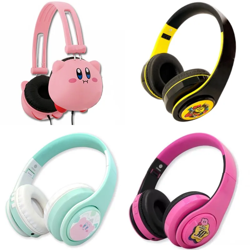 

Kirby Anime Kawaii Wireless Bluetooth Headset Subwoofer Stereo Carry Fashion Folding Sports Game E-Sports Headworn Earphones New
