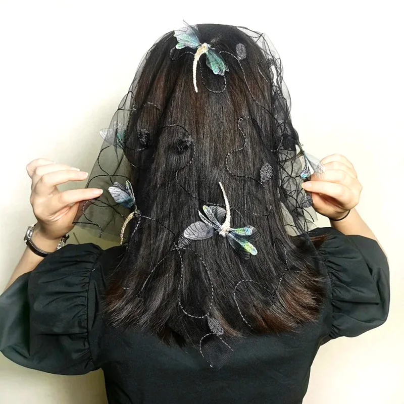 여성용 레이스 헤어 스카프, 유럽 스타일, 꽃 자수 숄, 교회 숄, 머리 커버 베일, 웨딩 헤어 액세서리