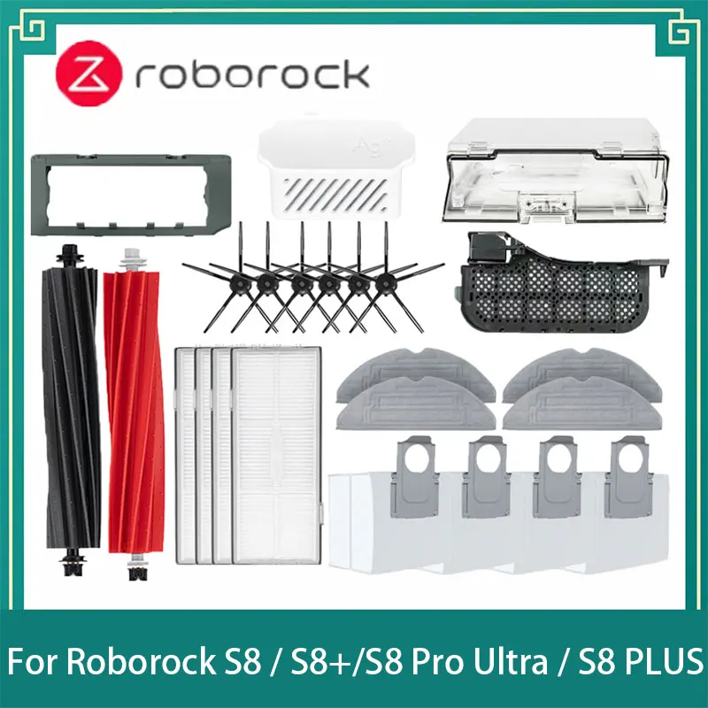 Escova Lateral Principal para Roborock Filtro Hepa Mop Panos Limpe Bolsas de Poeira Peças de Reposição Acessórios s8 s8 Pro Ultra s8 Plus G20