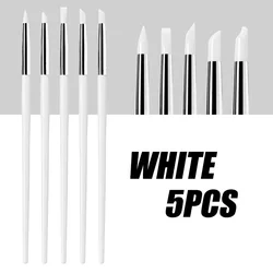 Silicone Nail Art Brush Set - 5pcs Professional Manicure Tools for 3D Design and DIY Nail Decoration (62445 - 1)