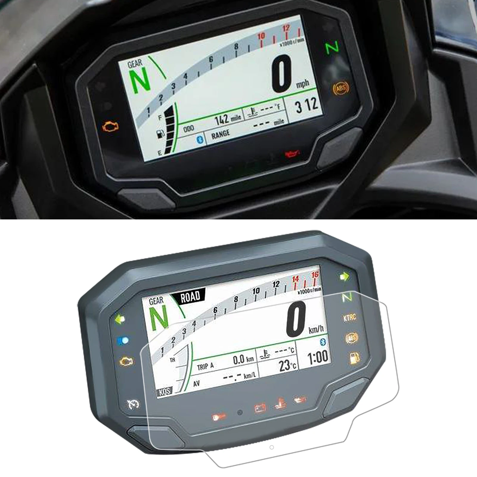 Motorcycle Instrument Cluster Scratch Film For Kawasaki Z500 Z650 Ninja 500 650 1000SX ZX-6R 7 Hybrid Z 900 SE