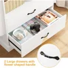 71" Tall Kids Bookcase, Kids Bookshelf with 2 Drawers, 4 Tier Large Book Shelves, Wood Display Standing Cabinet with Toy Storage 6