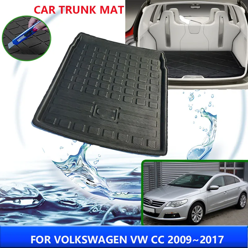 

Car Trunk Mat For Volkswagen VW Passat CC 2009~2017 2010 2011 2012 Rear Trunk Liner Cargo Floor Tray Carpet Mud Pad Accessories