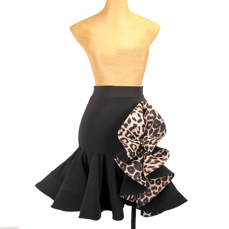 

Leopard Latin Dance Skirt Women Adult Rumba Dance Clothes Cha Cha Tango Performance Wear Latin Practice Clothing Skirt DNV17792