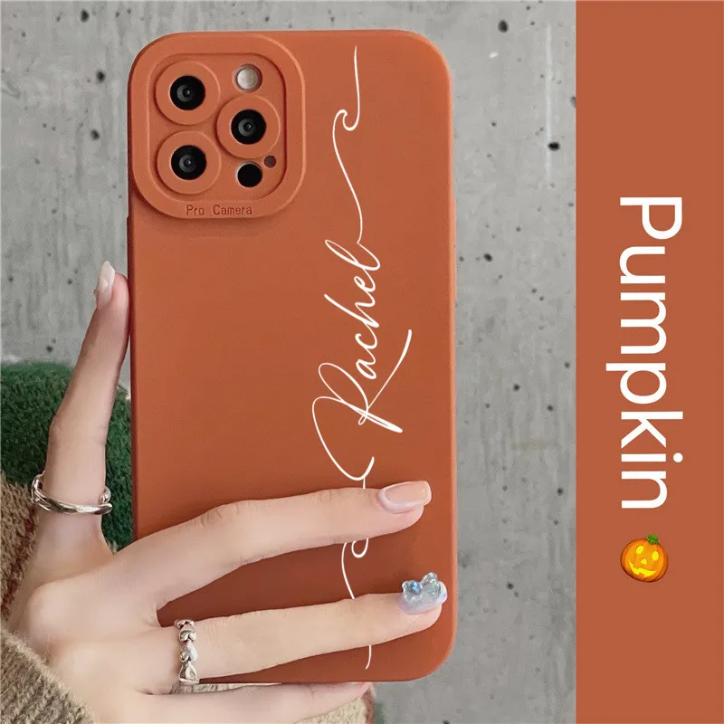 Custodia Per Telefono Con Nome Corsivo Personalizzato Personalizzato Per Iphone 14 13 12 11Pro Max 8Plus Xs Xr Protezione Completa Dell'Obiettivo Semp