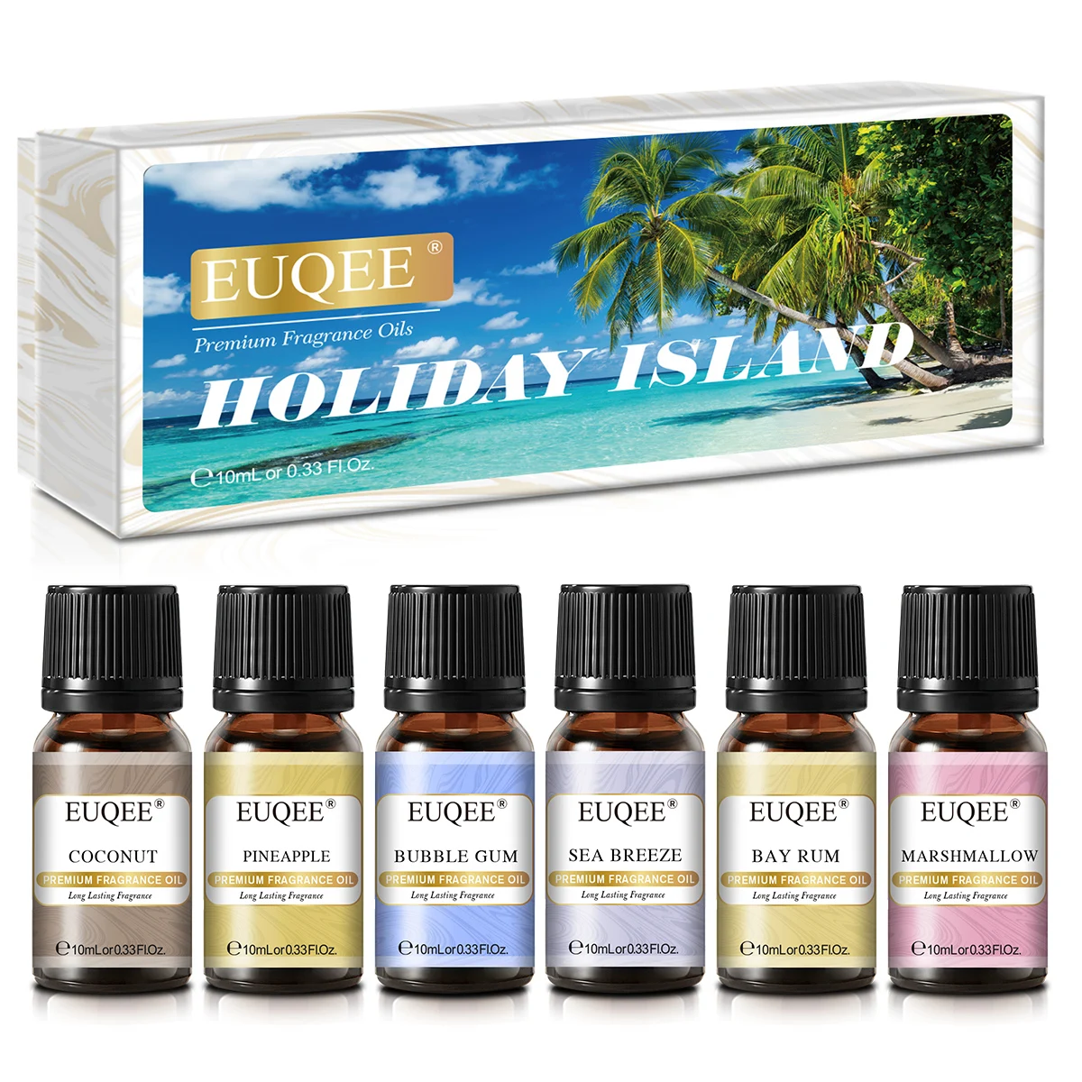 EUQEE 10ML Luxury Men's Fragrance Oil - Leather, Forest Pine, Coffee Cake, Cedarwood, Bay Rum Aroma
