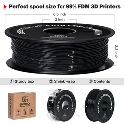Premium TPU 3D Printer Flexible Filament - 1kg Spool, 1.75mm, Non-Toxic, Vacuum Packed, Shore Hardness 95A (Black)