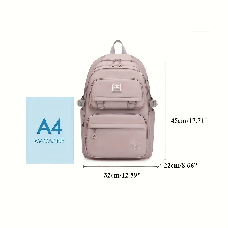 Large Capacity Waterproof Nylon Backpack – Fashionable Double Shoulder Bag for Students, Travel, and College Use Bags & Storage Items Small backpacks