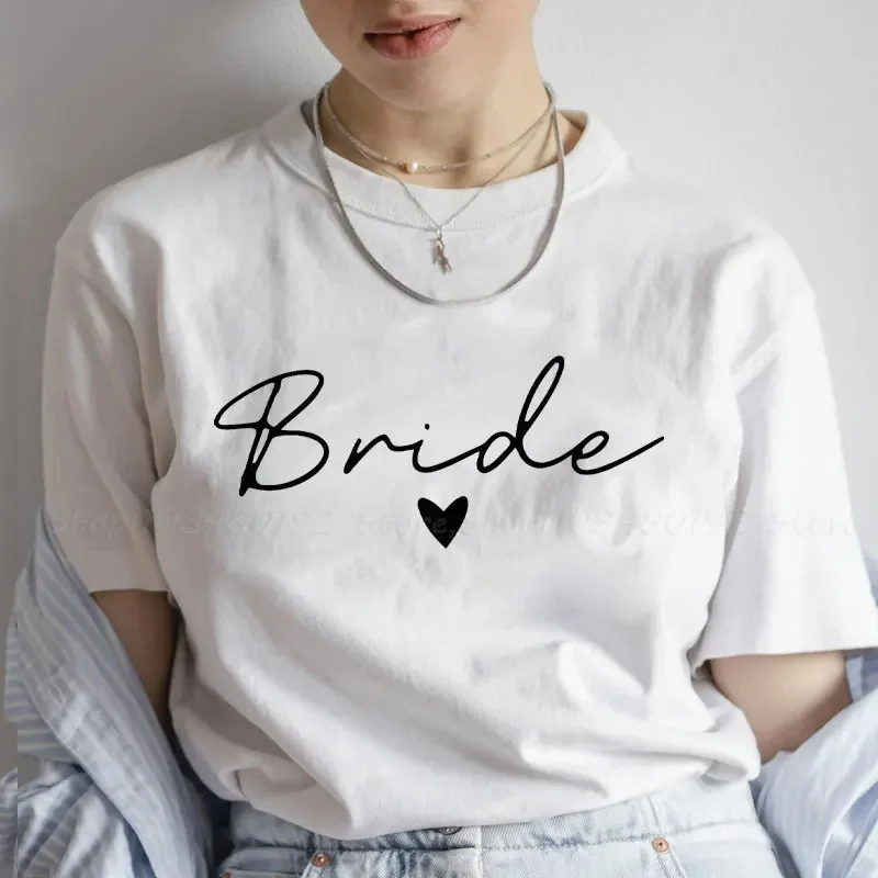 T-shirt da sposa della squadra Donna Matrimonio da sposa Top Amici Addio singolo Addio al nubilato Addio al nubilato T-shirt EVJF Camicette Abbigliamento estetico - immagine 2