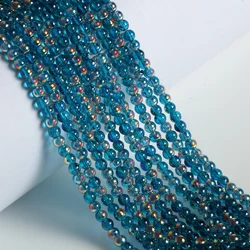 4mm Mini Light Purple Aurora Glass Beads with Transparent Bright Finish - 4mm 400pcs (Deep Blue)