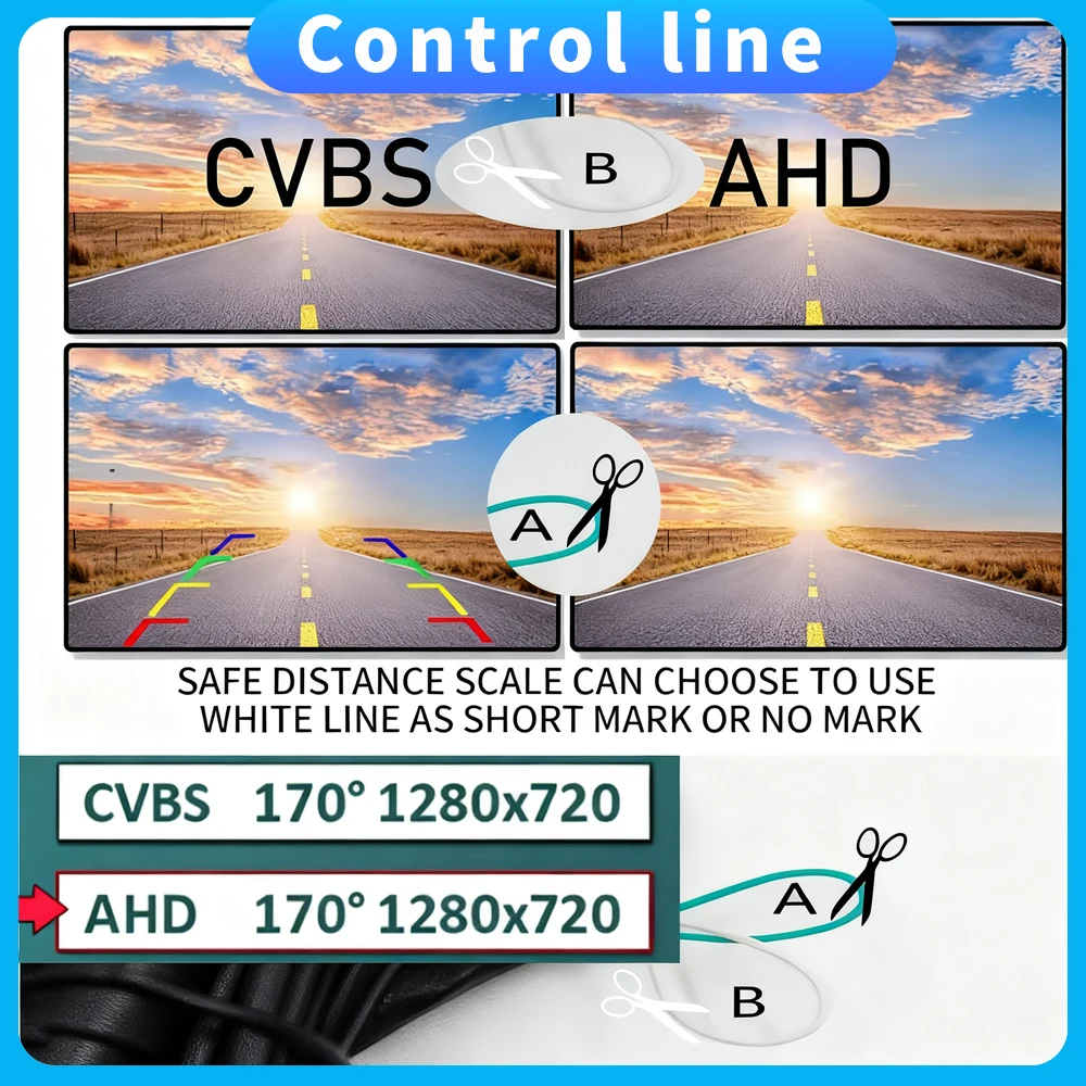 AHD 1080P CVBS - 반전식 엠블럼·로고 후진 주차 보조 카메라 CCD HD 170° 차량 후방 시야 카메라 (Golf 5678 B678 MK5 MK6 MK7에 맞춤형)