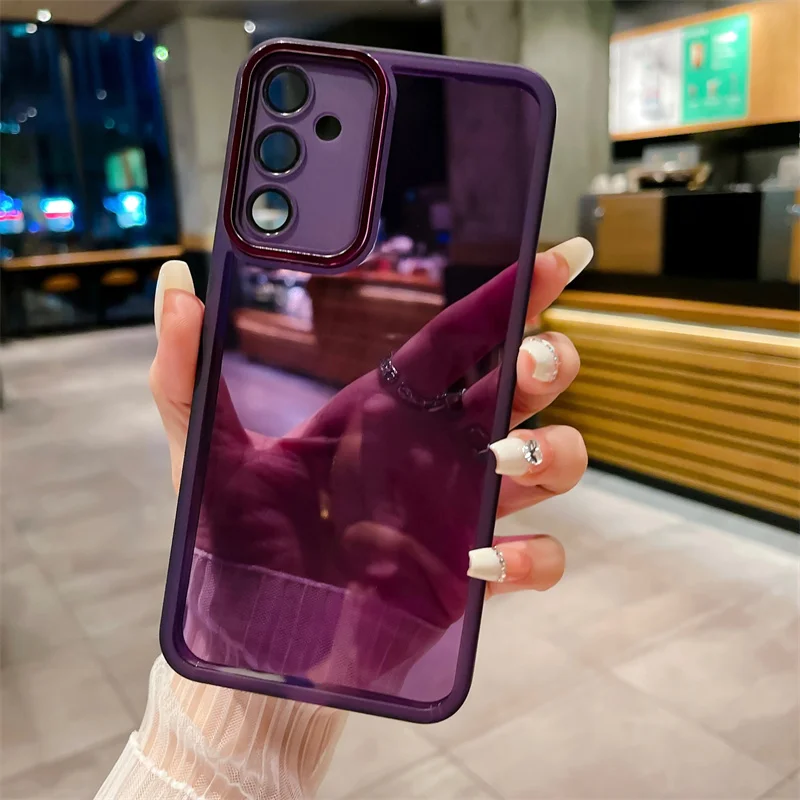 Clear Solid Color Silicone Case with Camera Protection for Various Smartphone Models