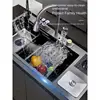 Garbage Can Honeycomb Waterfall Sink Kitchen Stainless Steel Topmount Sink Large Single Slot Wash Basin With Waterfall Faucet 6