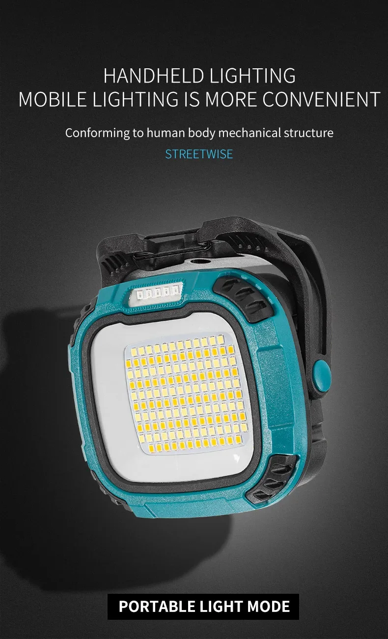 Description Picture 4 of itemStrong Light COB Flashlight USB Rechargeable Torch Portable Outdoor Power Bank Camping Fishing Emergency Work Lamp With Hook