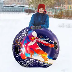 Skiing Snow Tube Inflatable Sleigh Ski Circle Thickened Floated Sled For Kids Adult Skiing Ring Winter Outdoor Ski Supplies