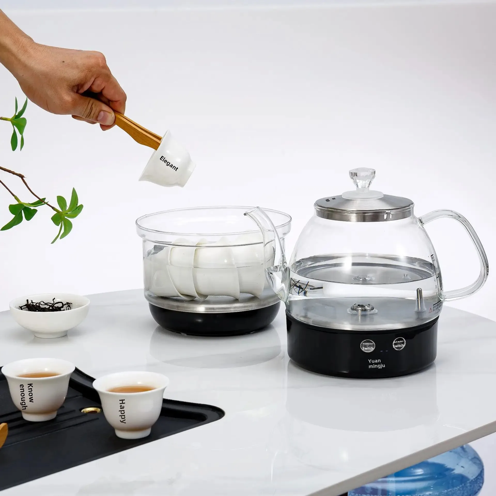 Automatic Double Hole Inlaid Electric Teapot Smart Constant Temperature Base Suitable For Home Use Tea Table Integrated Electric