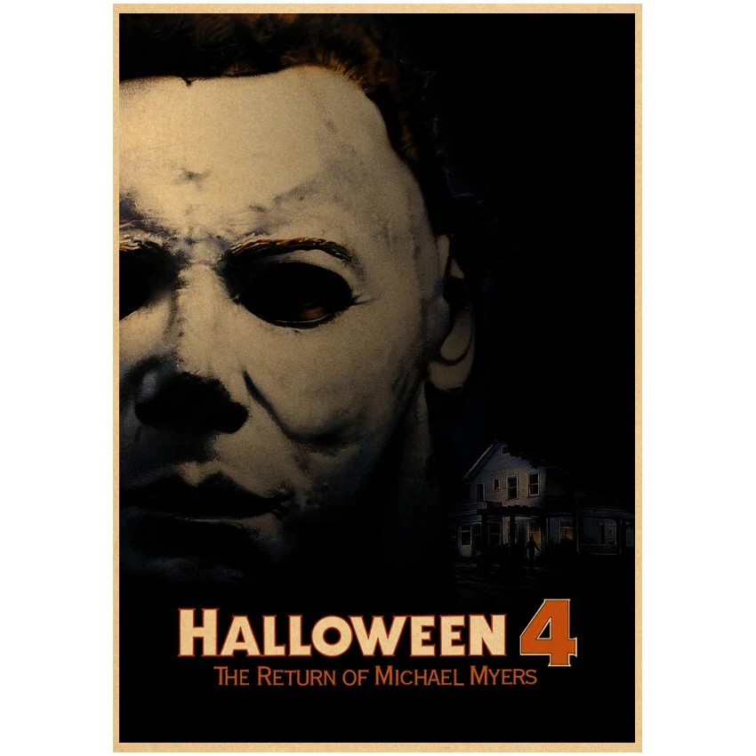 Michael Myers Halloween 映画キャンバスポスター6枚セット マイケルマイヤーズクラシック映画,ハロウィーン,レトロな