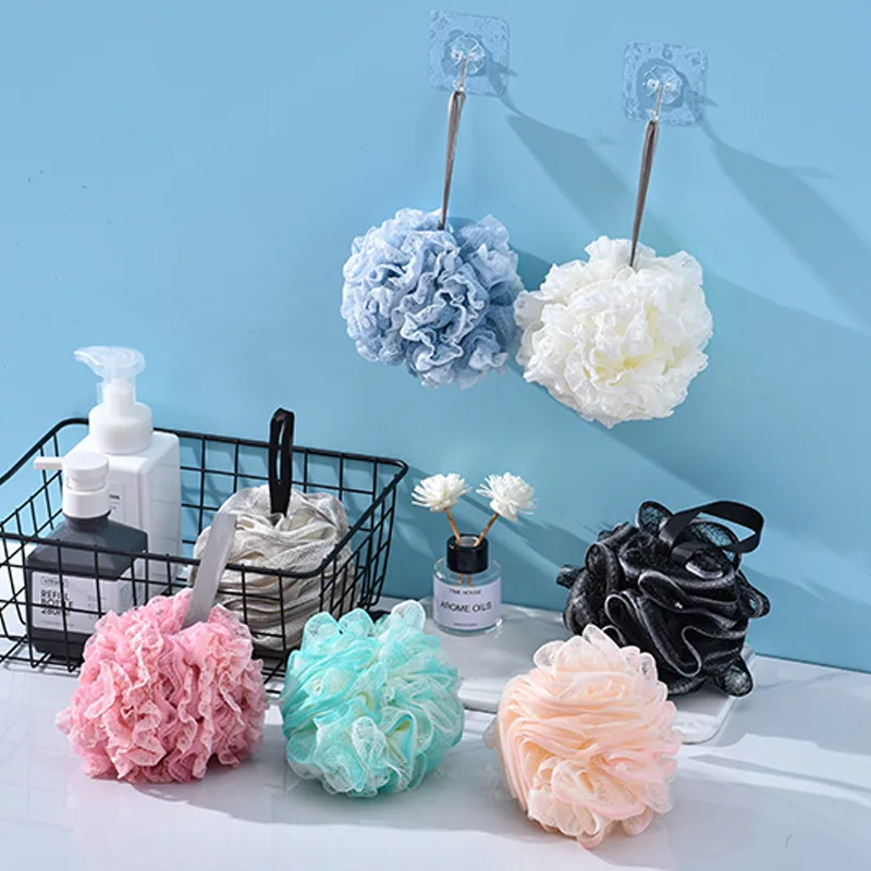 New Lace Bath Ball Scrubber Soft Sponge Exfoliating Skin Cleaner High-end Cleaning Tool Body Scrubber Massage Bathroom Supplies