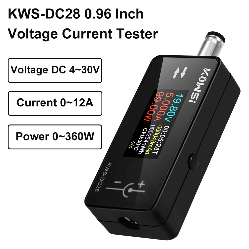 KWS-DC28 DC 전압 전류계 전력계 TFT HD 디지털 디스플레이 배터리..
