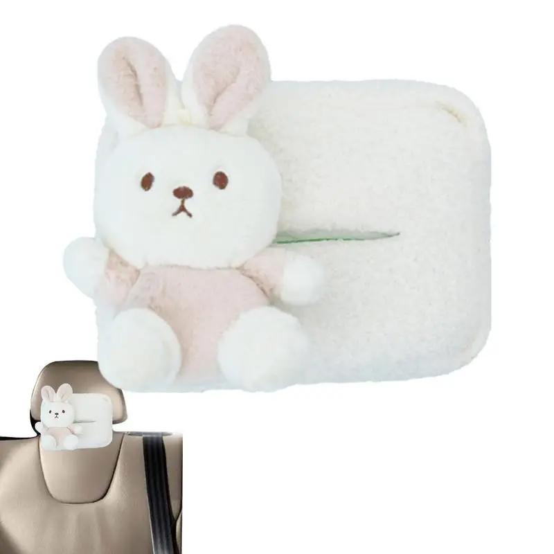 

Plush Car Tissue Holder Adorable Paper Tissue Organizer Holder Decorative Outdoor Napkin Holding Bag Facial Paper Storage Case