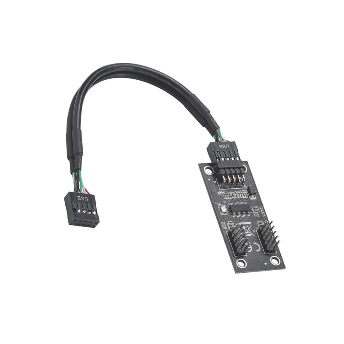 AT87-USB Hub USB Splitter USB2.0 9Pin to Dual 9Pin Hub Adapter Riser Motherboard USB Connector 1 to 2 Extension Cable
