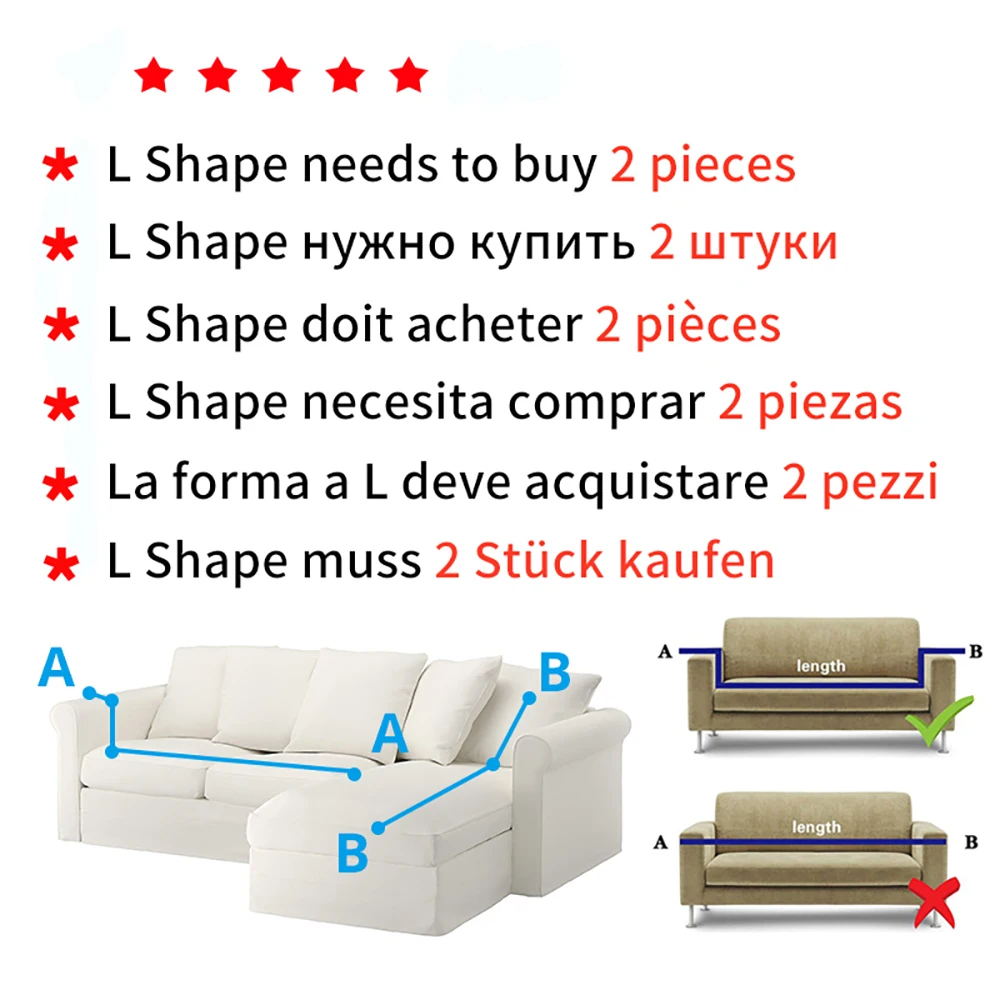Velvet Sofa Cover Luxury L Shape Sofas Cover Plain Color Corner Sofa Covers Armchair Anti-dust Elastic Slipcover Pet Friendly 5