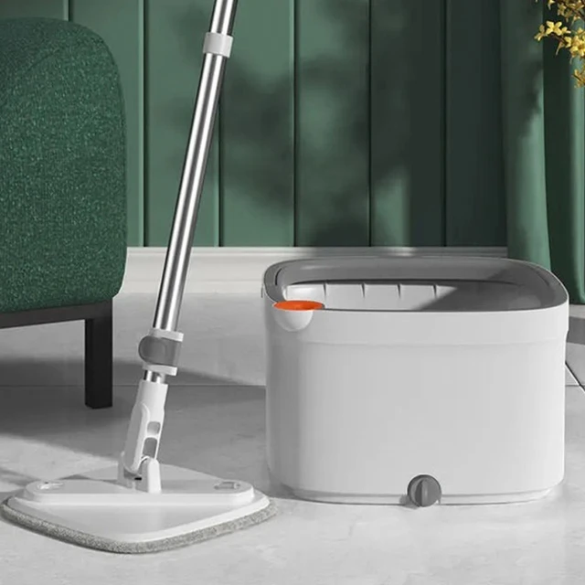 Stainless Steel Double Drive Rotary Mop Mopping Bucket Household Free Hand  Wash Automatic Dry Mop Bucket - Mops - AliExpress