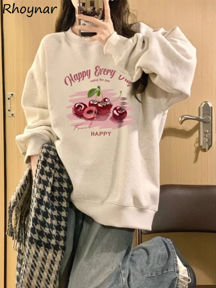 

Женские винтажные свитшоты с принтом, мешковатые спортивные свитшоты в Корейском стиле для студентов, модная одежда для подростков в стиле хип-хоп, Харадзюку, Повседневная осенняя одежда
