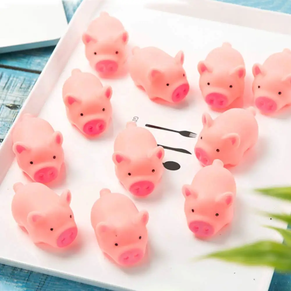 20 PCS Mini Cute Pink Screaming Rubber Piglet Squeeze Sound Toy Pig Children Party Gift
