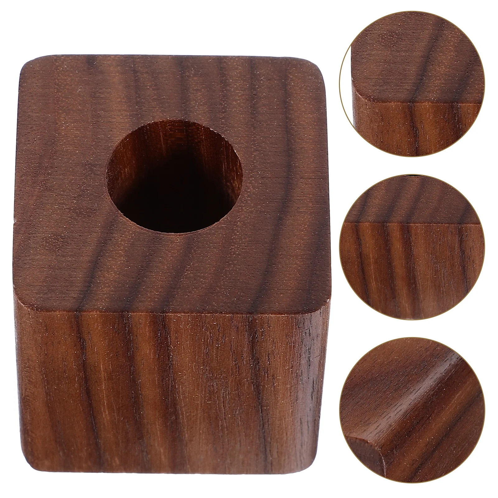 

Walnut Pen Stand Single Holder for Desk Pot Wooden Students Office Refined Home
