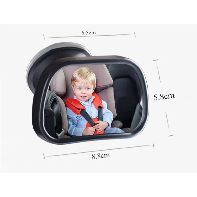 Car Interior Rear View Baby Child Seat Safety Mirror Adjustable Wide-angle 360 Degrees Rotatable with Suction Cup Clip Kit