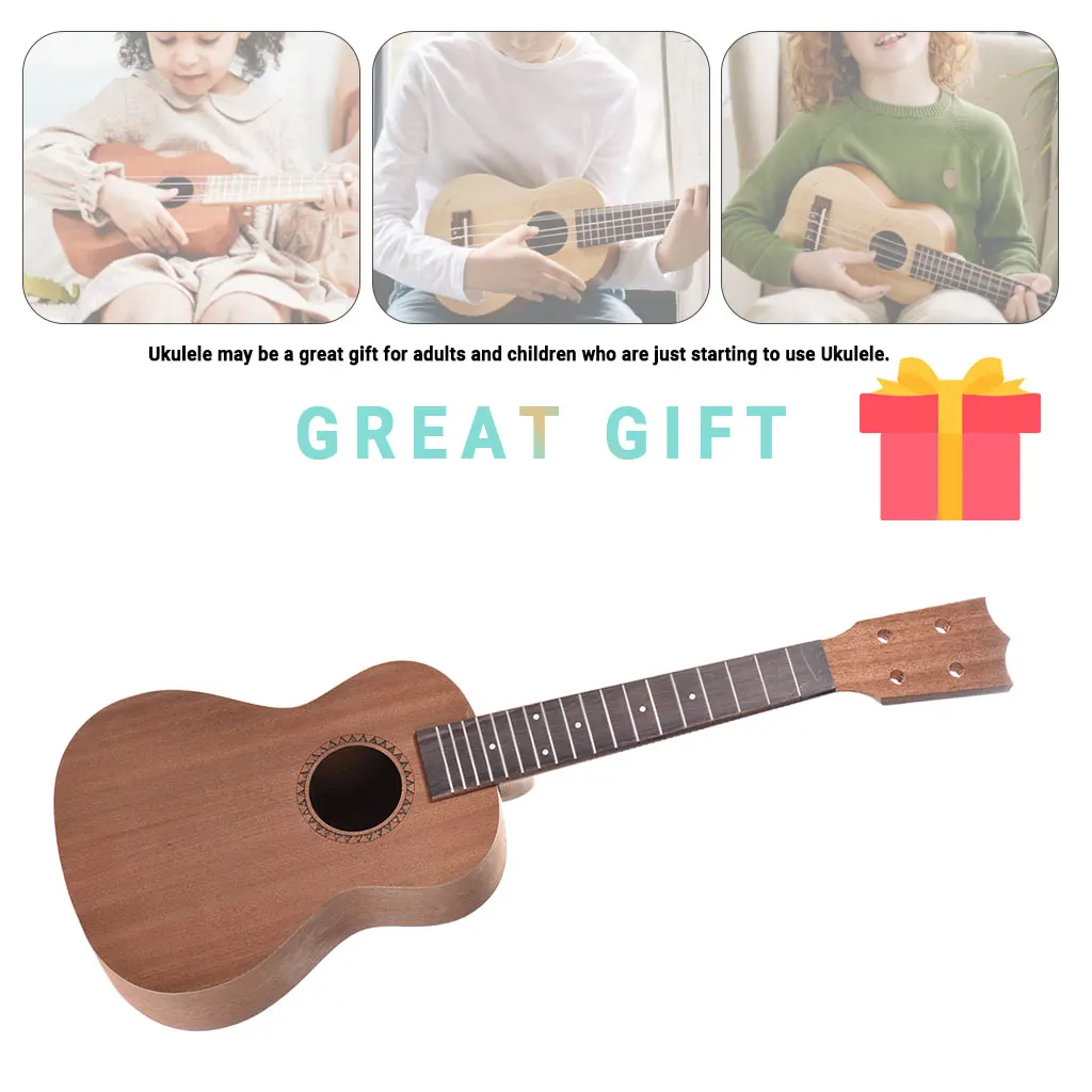 23 26 Inch DIY Ukulele Kit Sapele Wood Body Rosewood Fingerboard W/Tuning Pegs String Bridge Nut Hawaii Guitar Accessories SET ukulele set diy crafts kit